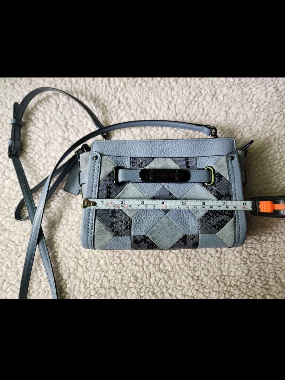 Coach Patchwork Crossbody Bag in Dusty Blue